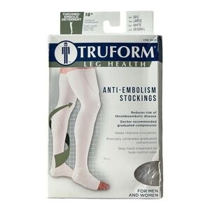 Truform - Anti-Embolism Thigh Stockings (Large) - 18 mmHg Open Toe